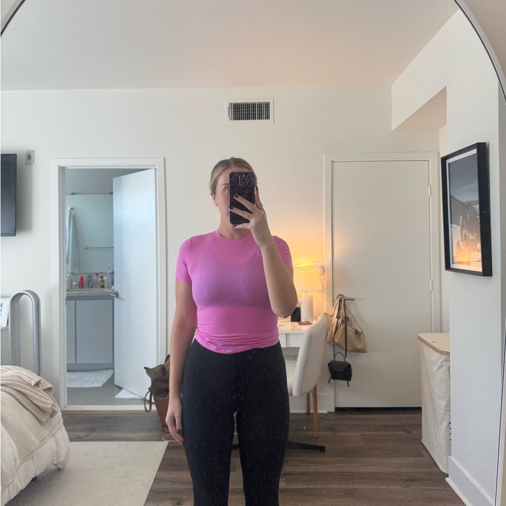 SKIMS Vibrant Pink Short Sleeve Tee